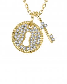 LOCK AND KEY STYLE DIAMOND PENDANT (TP3963)